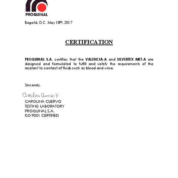 valencia - odpornosc na plyny